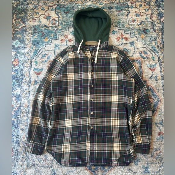 Polo Ralph Lauren Thermal Hooded Flannel Small - Picture 1 of 4